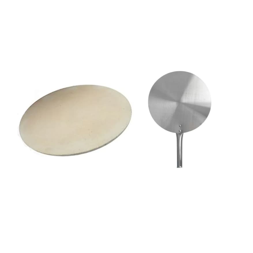 Pedra Refrataria para Pizza Ø 35 cm + Pá de Pizza Alumínio