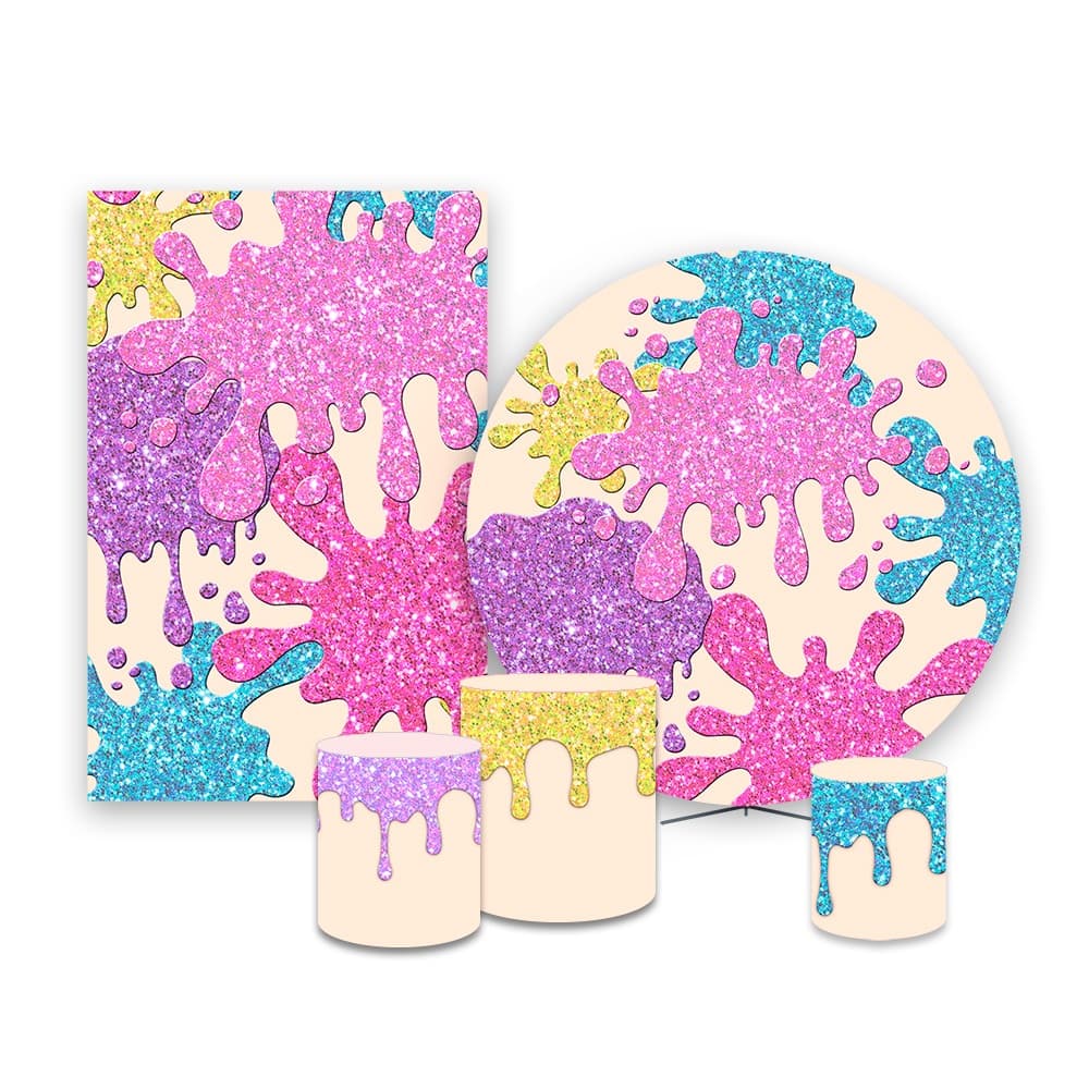 Kit Festa Painéis Casados Festa E Capas De Cilindro em Tecido - SLIME