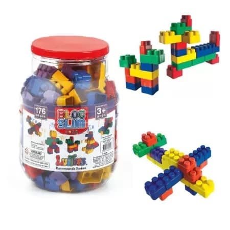 Bloco de Montar 176 Peças Bloc Slim Brinquedo Educacional Infantil !
