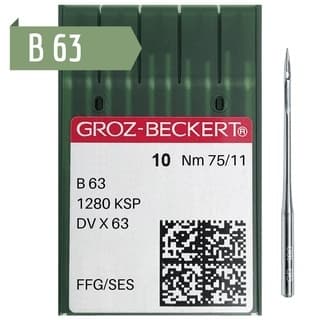 Caixa com 10 Agulhas p/ Máquina de Costura Cobertura Galoneira  Industrial Groz-Beckert B63 A-B63-C2