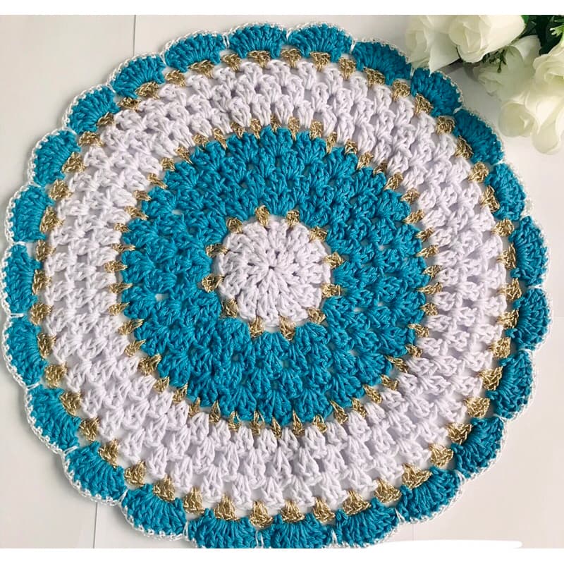 1 Sousplat Tradicional 38cm Azul Turquesa Toalhinha Porta Prato Para Mesa Posta Jogo Americano