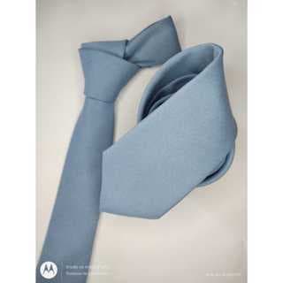 Gravata masculina Serenity Frio/Azul  (Tecido Oxford) - Kit de 15 a 19 unidades (A pronta entrega)