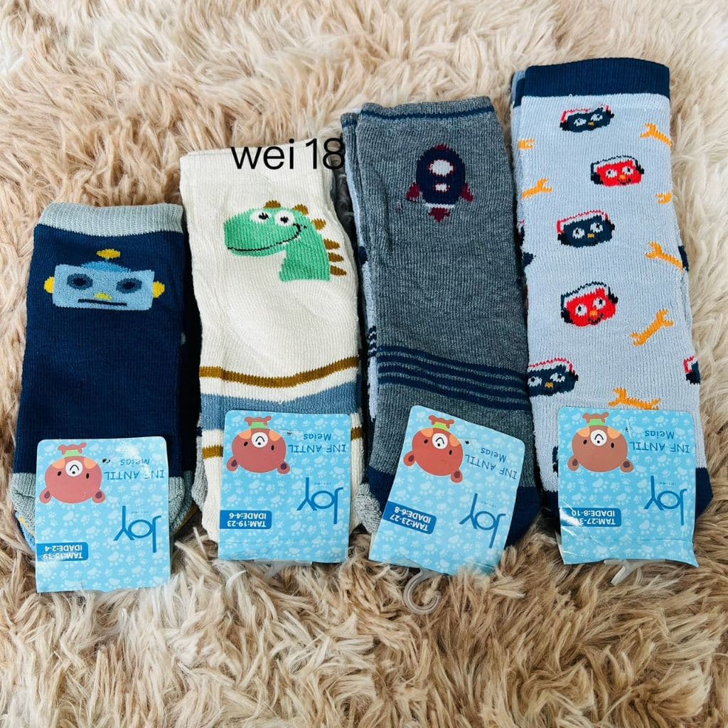Kit 3-12 pares de meias grossas esportivas casuais para meninos E menina de 2 a 10 anos, algodão