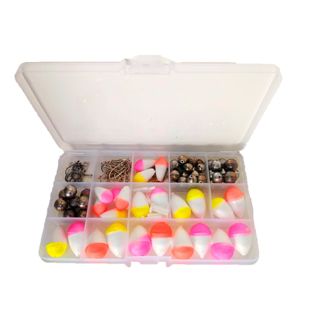 Kit Pesca Completo Estojo Chumbada Anzol Giradores Empate Boias Completo Itens