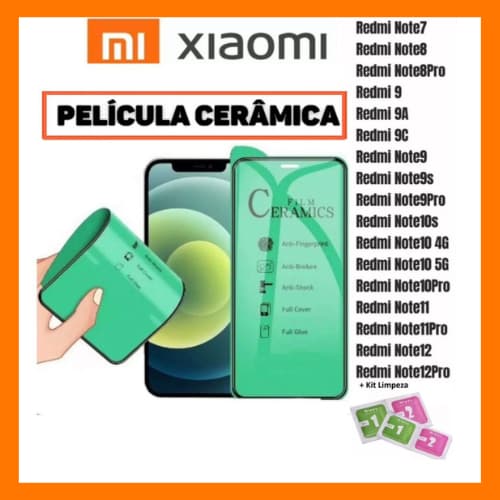 Película Cerâmica 9D ou 3D Não Quebra Para Compatível XiaoMi note 8 note10 poco x3 note 12 note 9s 9a 9c 10a poco f5