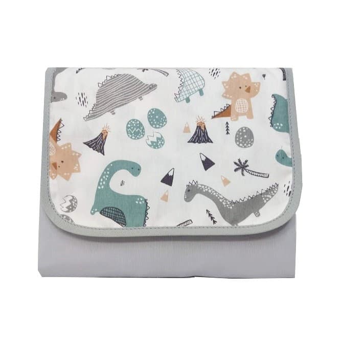 Trocador Portátil P/ Bebê C/ 2 Bolsos Estampa do Tecido Dinossauro