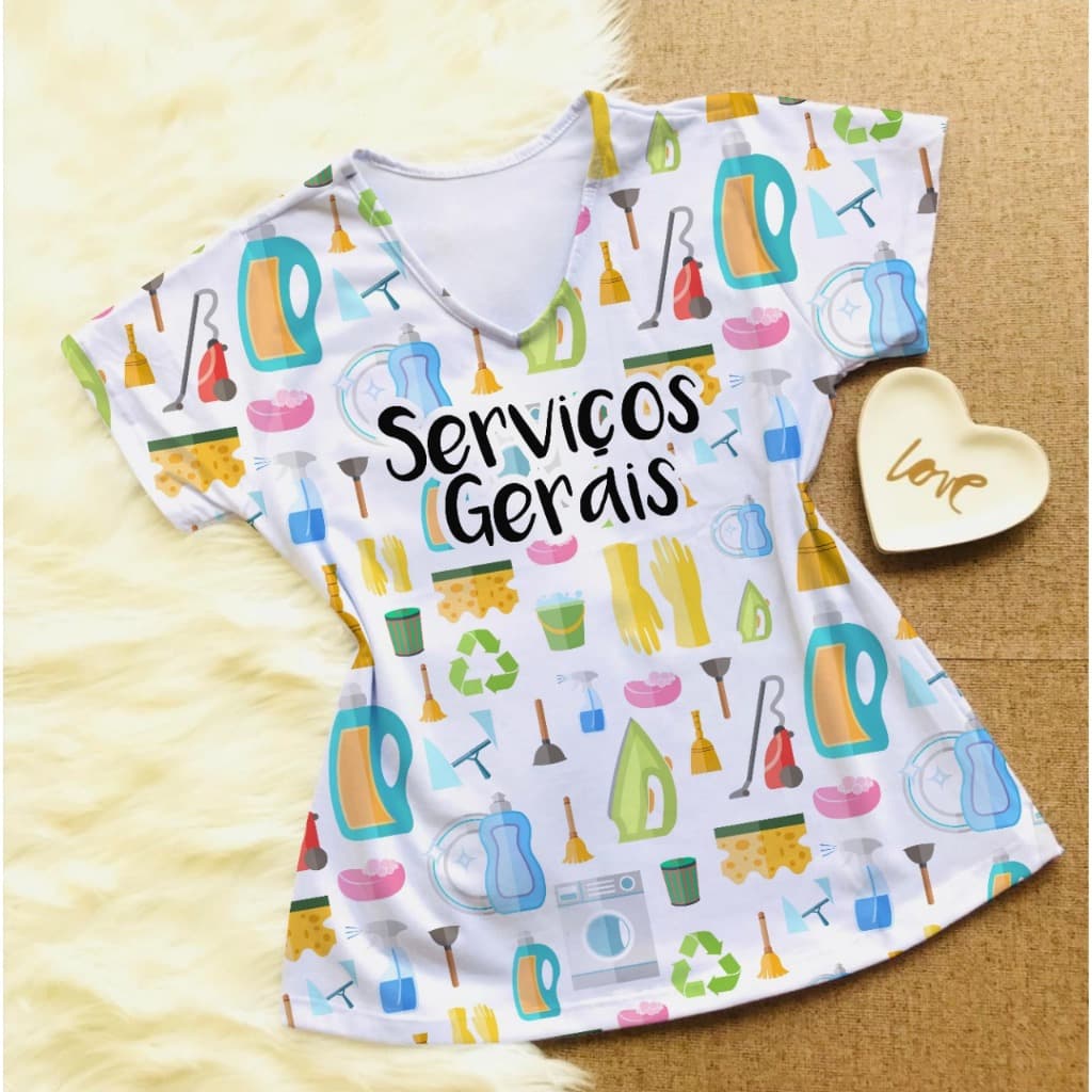 Camisa Blusinha Profissão Serviços Gerais/Limpeza/ASG/Zeladora