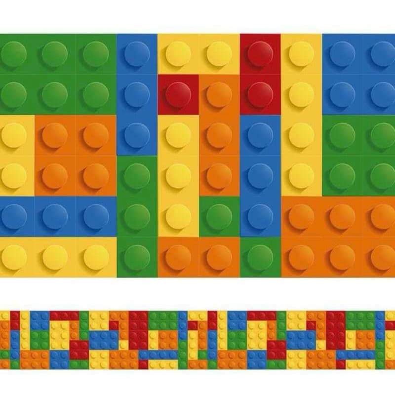 Kit 4 Faixas Adesivas Decorativa Papel de Parede Quarto Infantil Lego