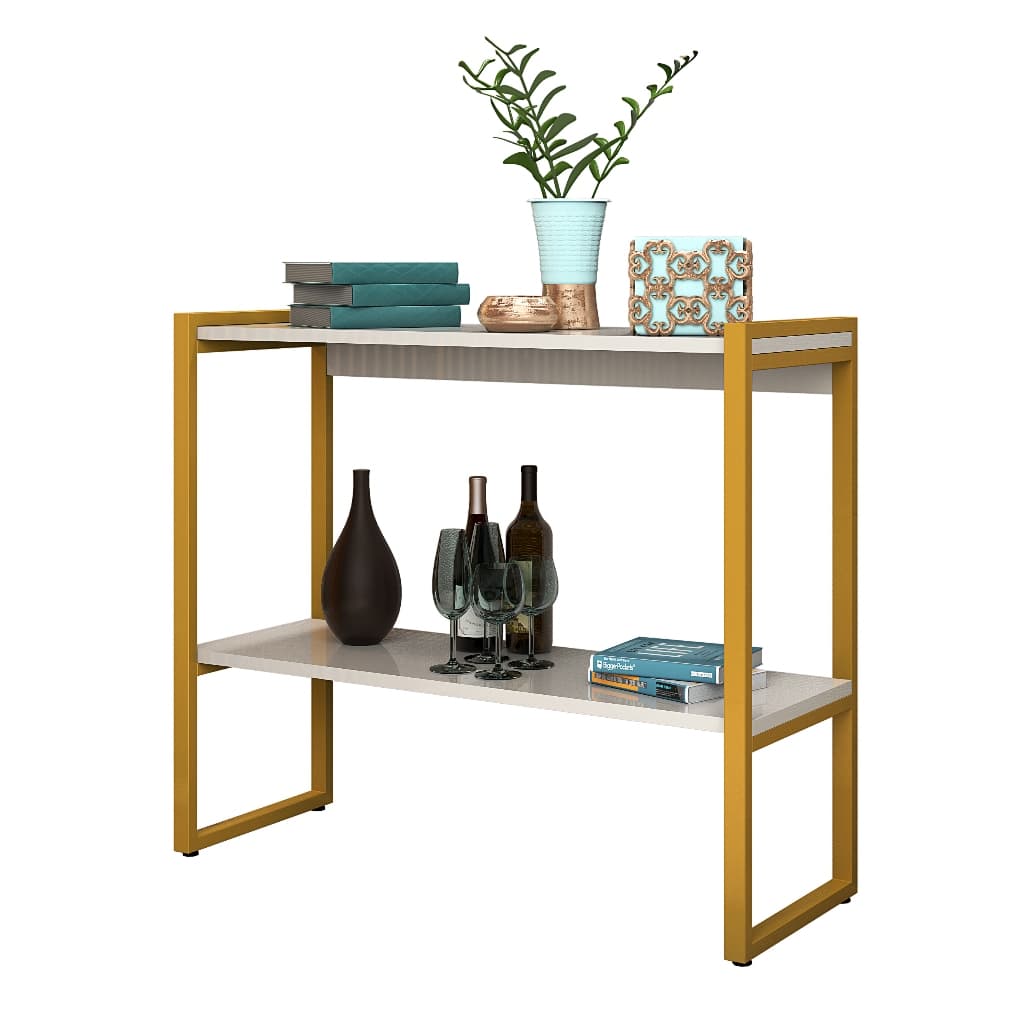 Aparador Cantinho do Café e Decoração Pés de Aço Tampo MDF