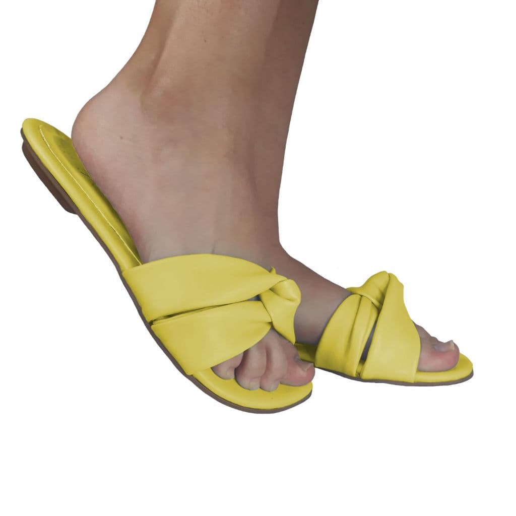 Sandália Rasteira Feminina - Várias cores - Tiras Torcidas - Confortável - Macia