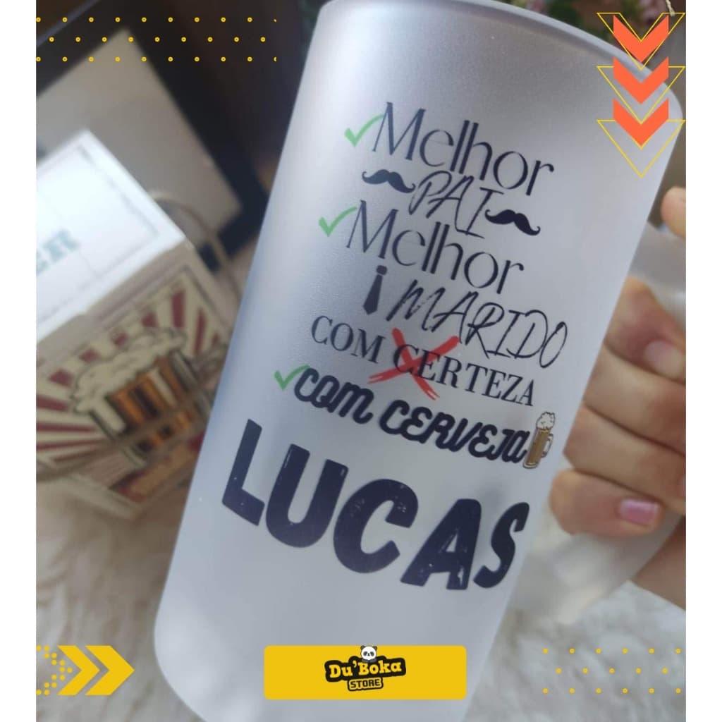Caneca De Chopp Melhor Pai Melhor Marido Com Cerveja Com Nome