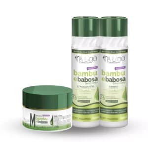 Kit Bambu e Babosa Shampoo Condicionador e Mascara de hidratação 250ml- A liga cosmeticos