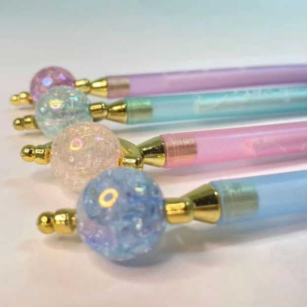 Caneta Globo Cristal Giratório Fofa