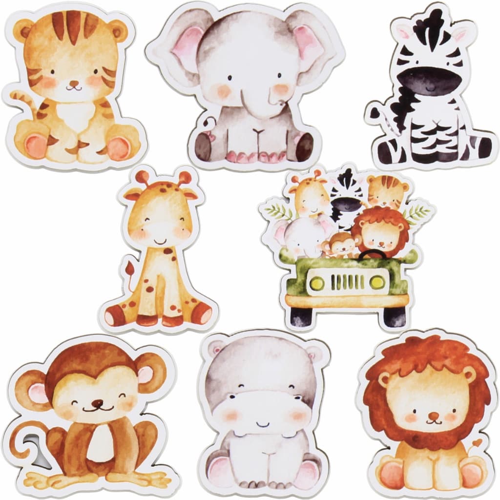 Aplique Mdf Safari Jeep Cut Colorido Crochê Enfeite Lembracinha