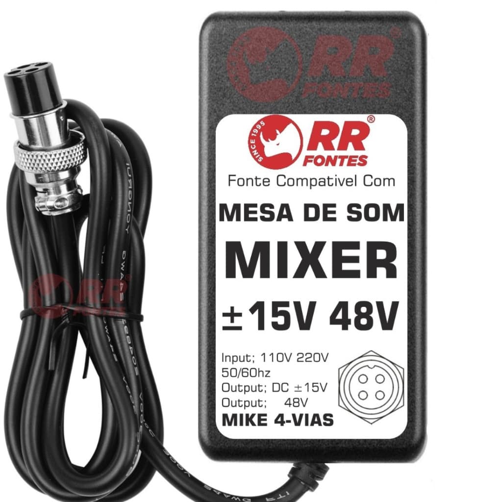 Fonte DC 15V e 48V Para Mesa de Som Mixer De 4 Vias Com Phantom Power Staner, Amw , Arcano, Jiaxi, Lelong, Umy Brasil
