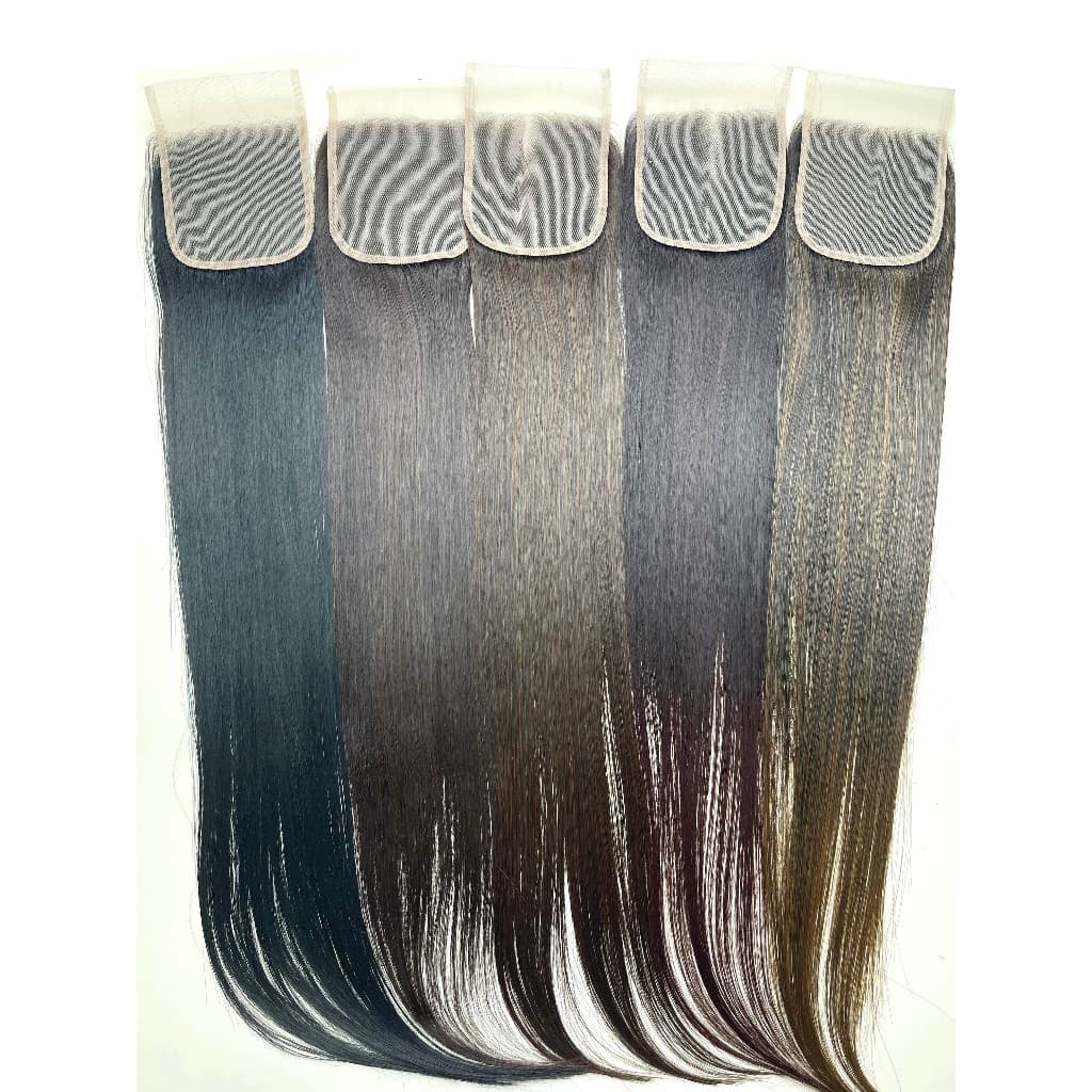 Top Lace Closure 10x10cm Cabelo Liso Fibra Sintética Premium para Perucas ou Franja