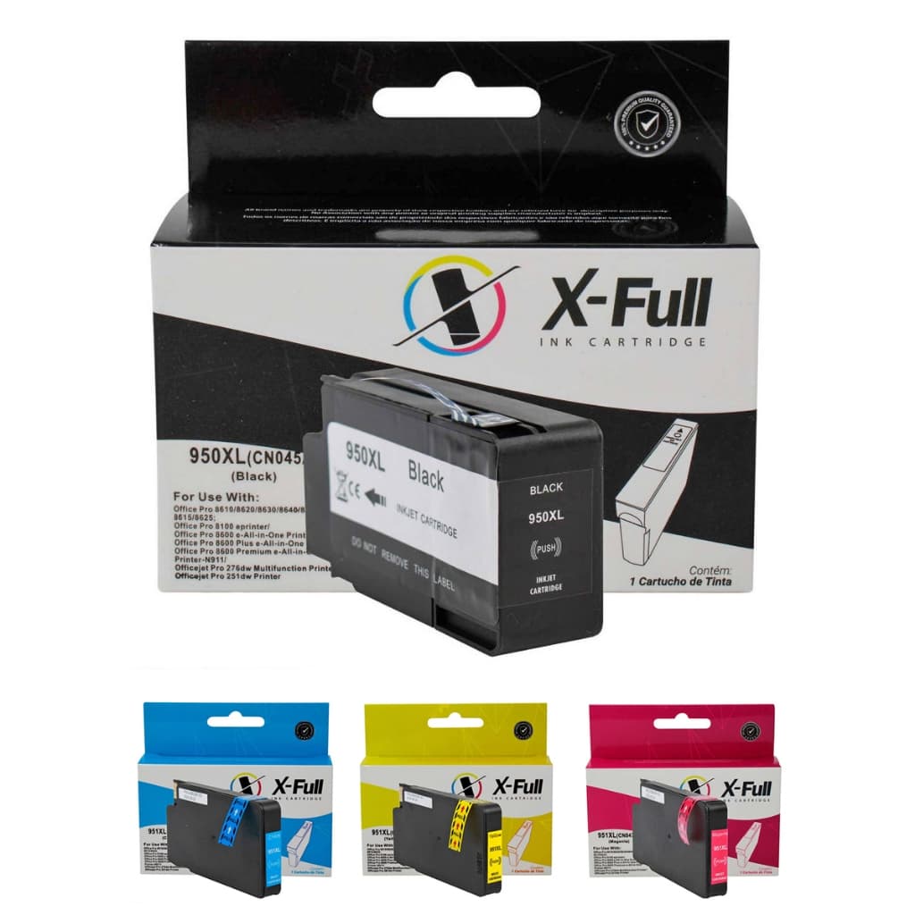 Cartucho de Tinta Compatível para 950xl 950 951xl 951 Marca X-Full para 8600w 8620 8610 N811a N911a