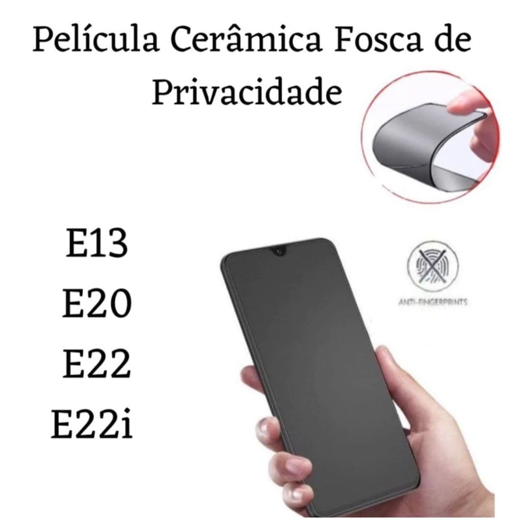 Película Cerâmica Fosca Privacidade Para Motorola Moto E13 / E20 / E22 / E22i
