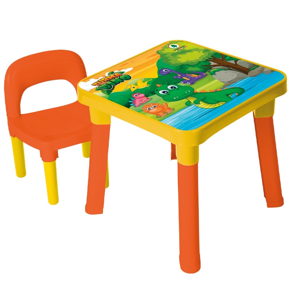 Mesinha com Cadeira Para Atividades Infantil  Turma do Dino ou Unicórnio - Monte Líbano