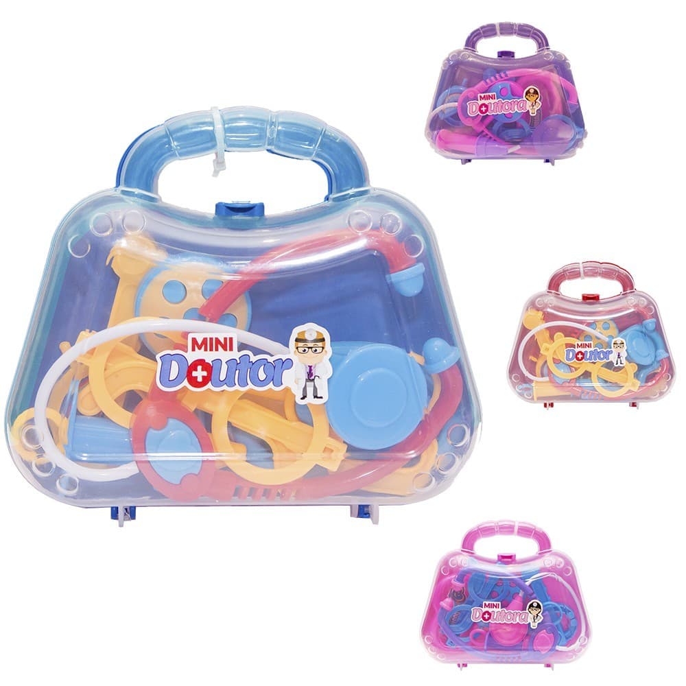 Maleta Médica Infantil Criança Brinquedo Educativo Mini Doutor Médico 7 Acessórios Profissão Doutor