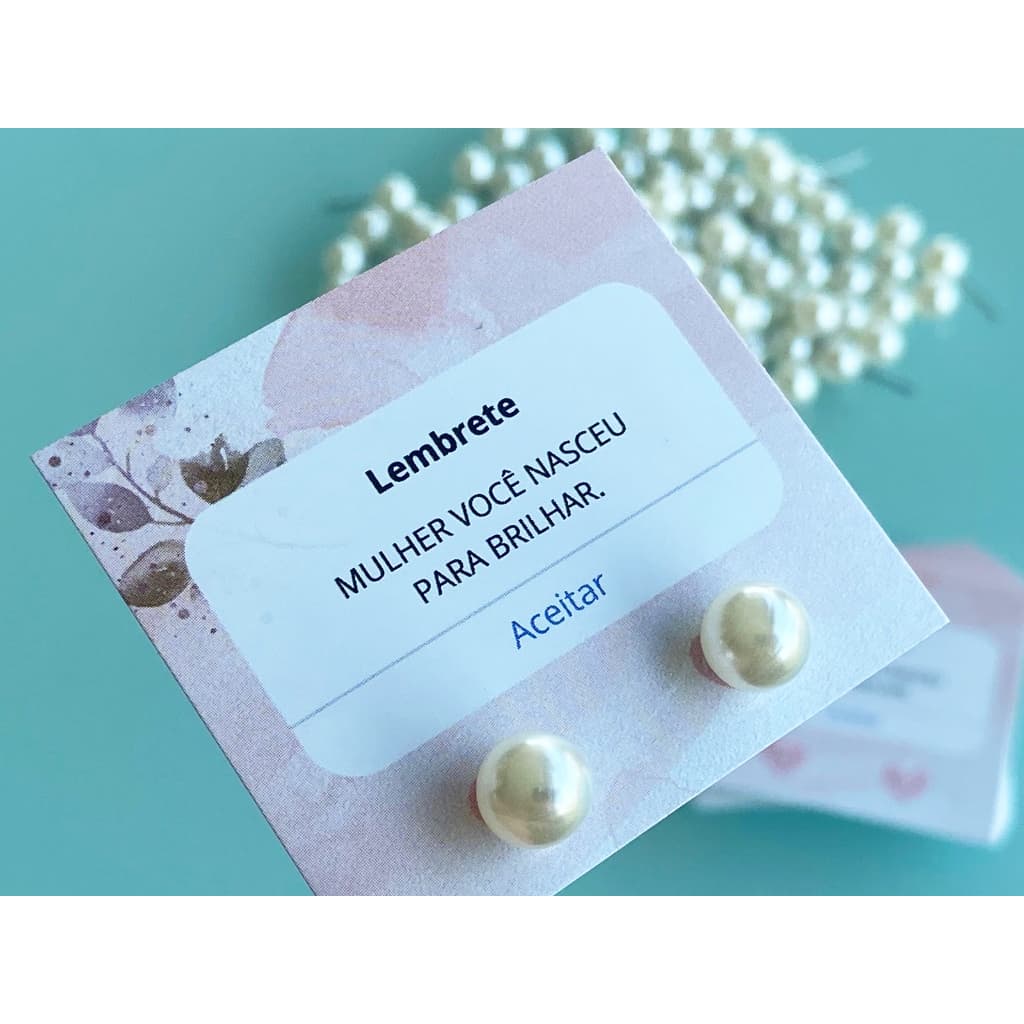 30/60 Tag com Brincos de pérola 8mm Tag Mimo, Lembrancinha cliente, Mensagens Bíblicas, Agradecimento