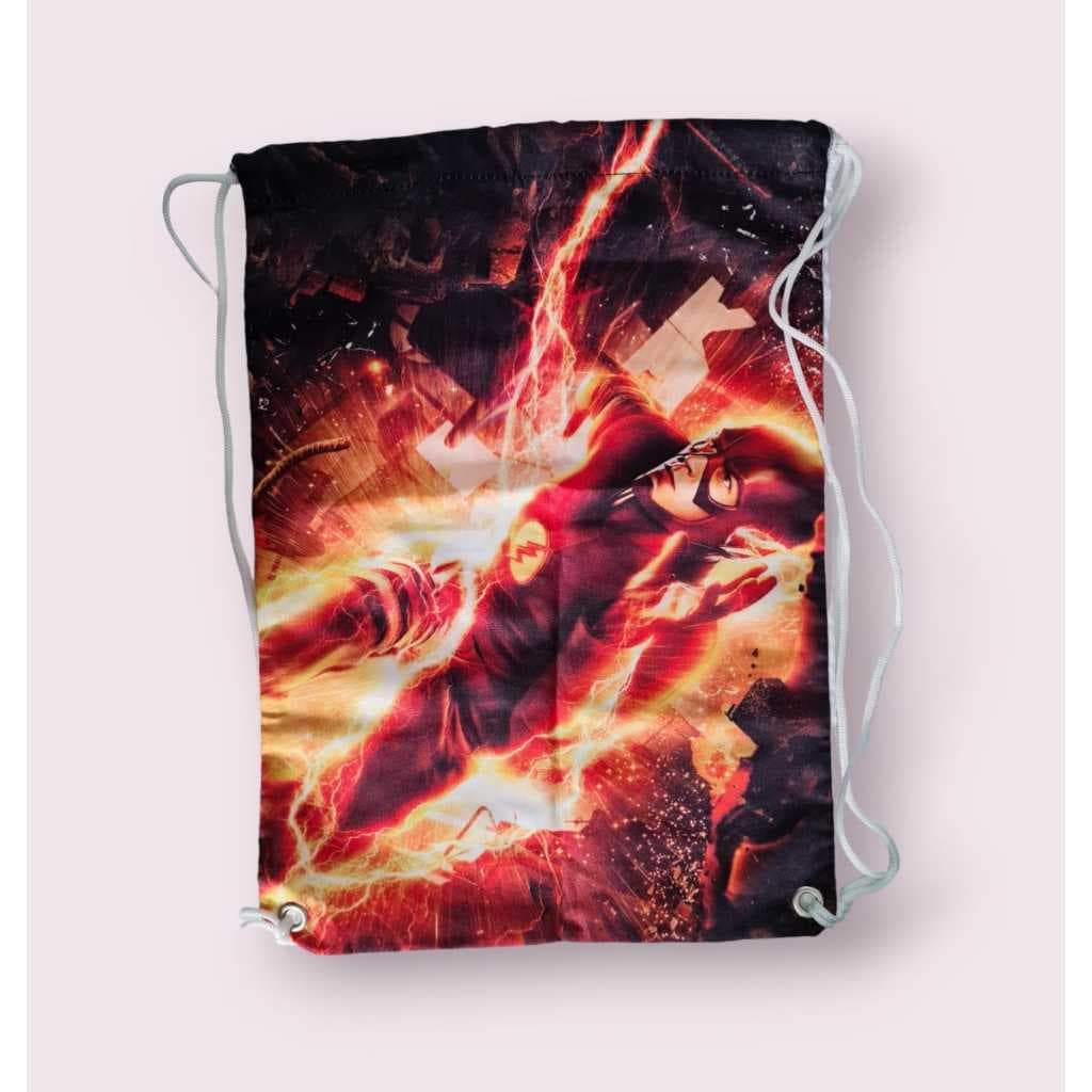 Mochila Sacolinha Unissex - The Flash Super Herói Colecionável DC Geek Nerd