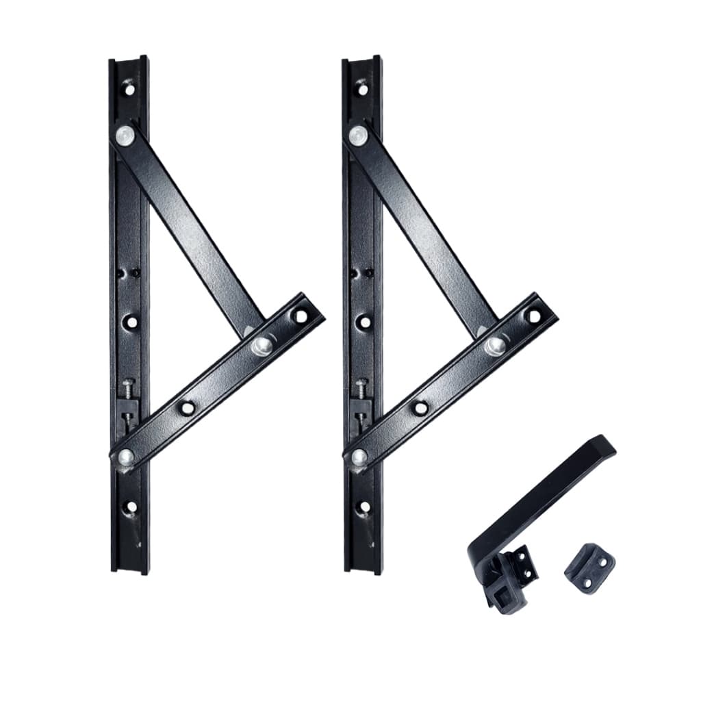 Kit Janela Maxim-ar De 25 cm Mais Fecho Alavanca - Preto