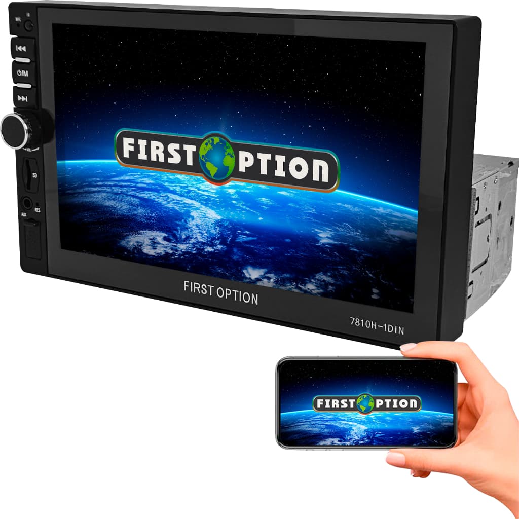 Central Multimidia MP5 Universal 1 Din Touch Rádio FM Bluetooth USB Leitor SD Espelha Android IOSa