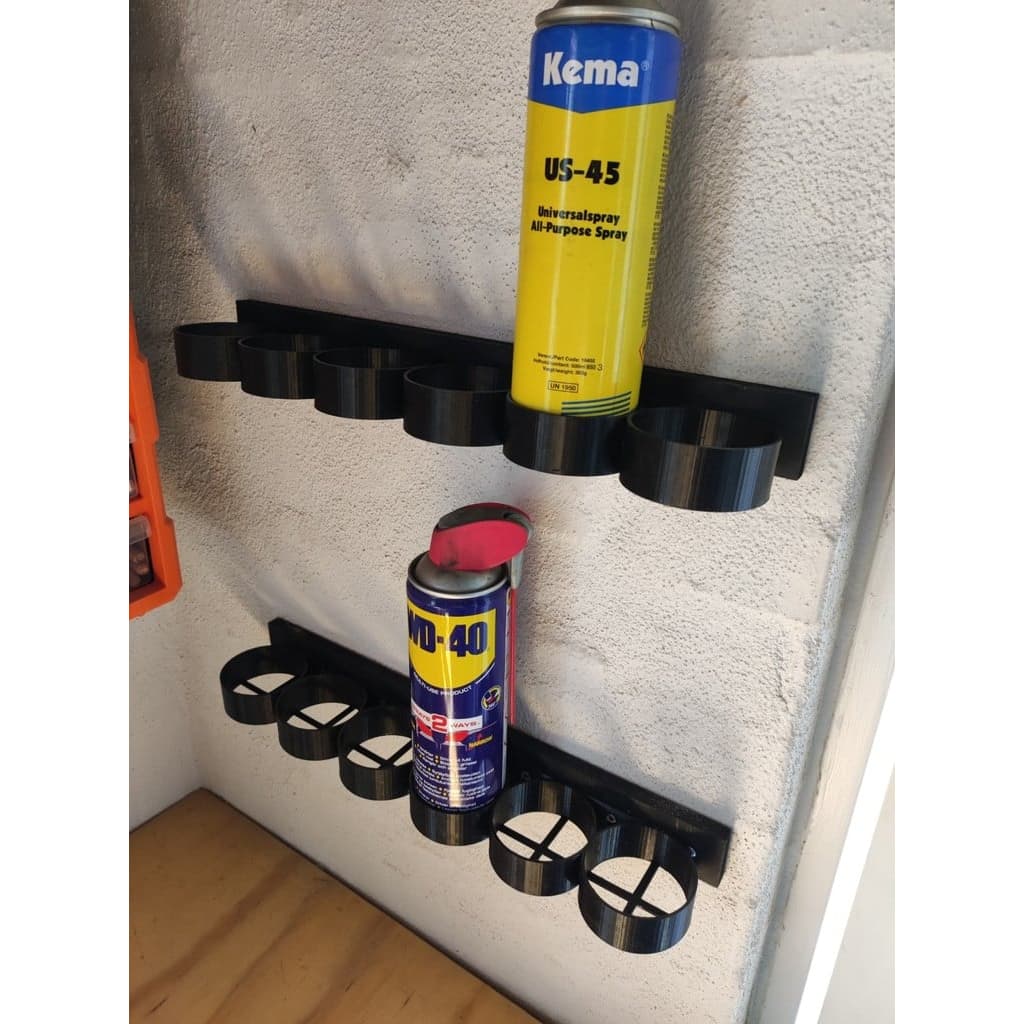 Suporte de Parede para Latas/Tinta Spray - 6 Unidades - Parafusos e Buchas Inclusos | Organização Prática e Estilosa.