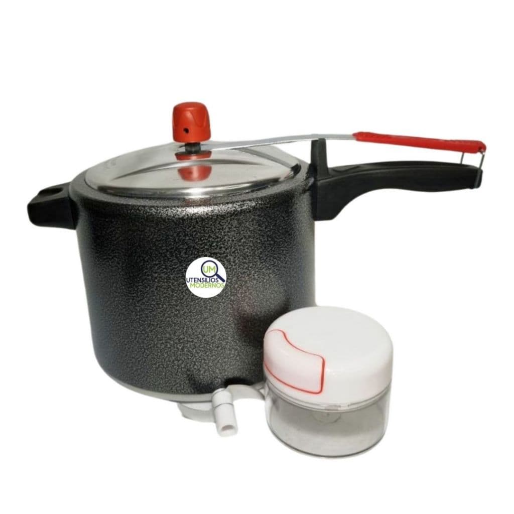Panela de Pressão Craqueado 4.5 Litros + Mini Processador 170 ml Aluminio Alegrete.(Panelas de Pressao, Panela de Pressão, Panela Pressao, Processador)