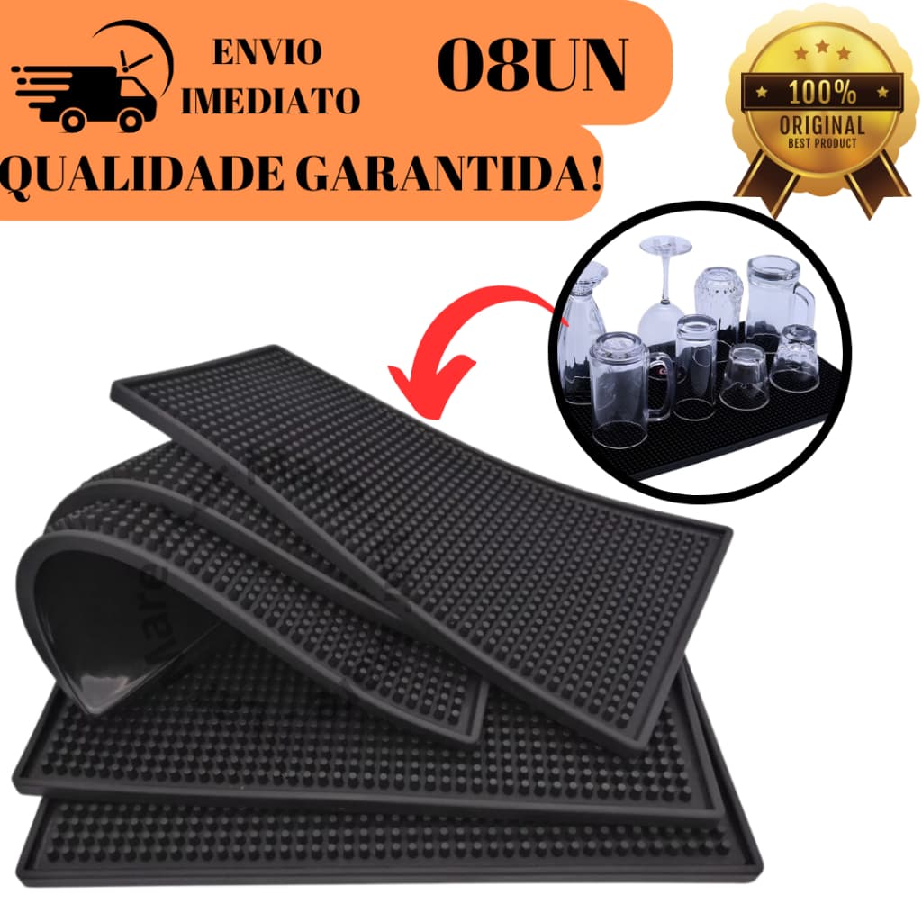 Kit 08 Unidades De Tapete Escorredor 30x15 De Louças e Bebidas Para Cozinhas Bares e Restaurantes