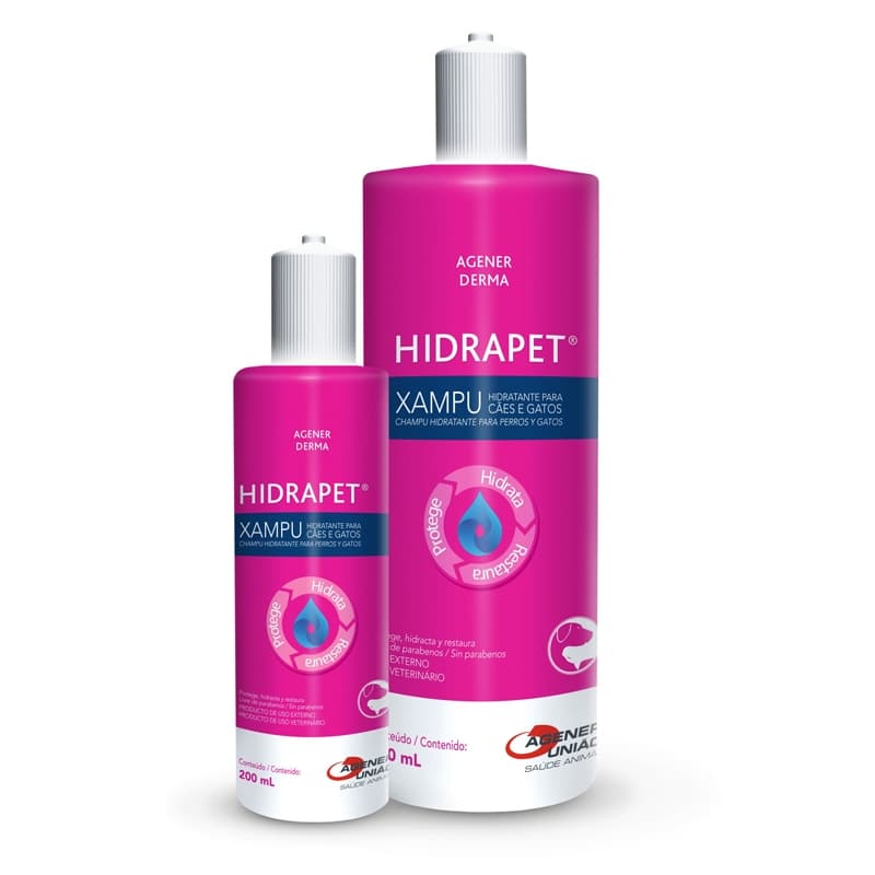 Hidrapet Xampu 200ml e 500ml para Cães e Gatos Agener