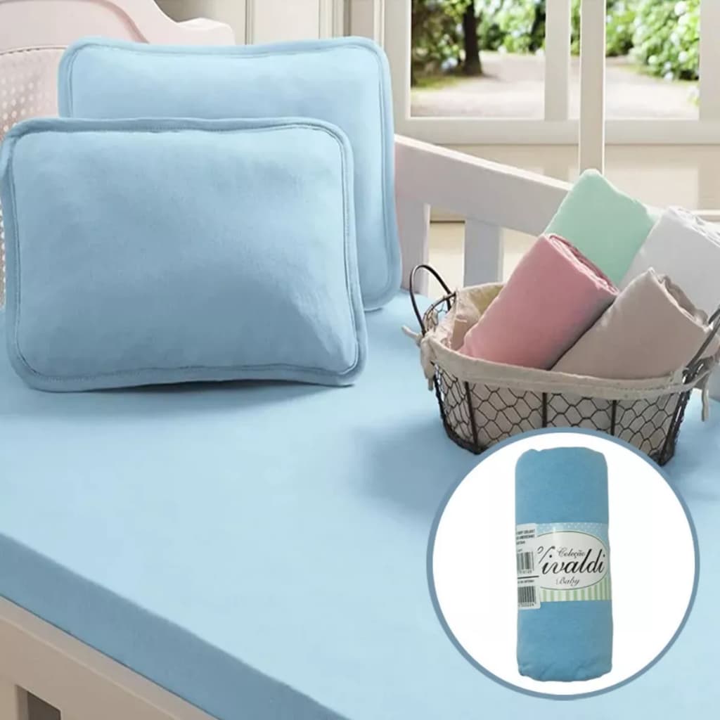 Lençol para Berço com Elástico Vivaldi Kit com dois