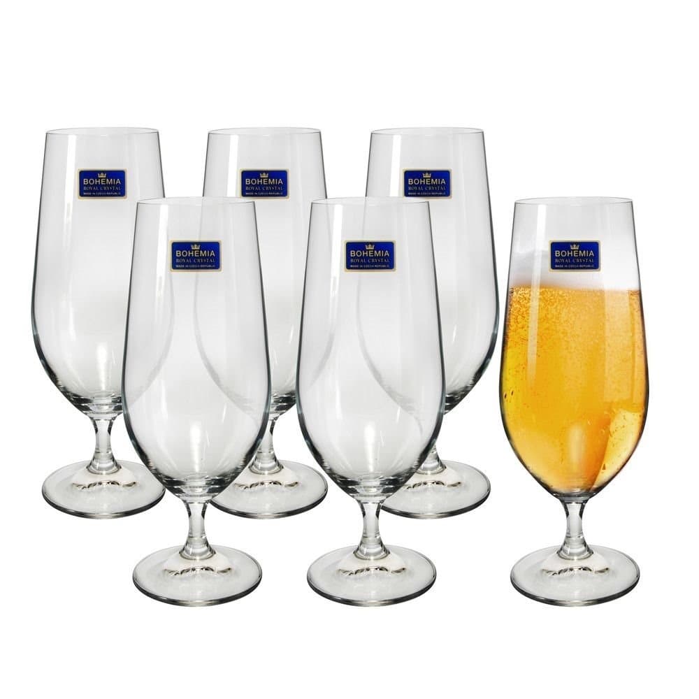 6 Unid. Taças Bohemia 380ml De Cerveja Cristal Com Titanium