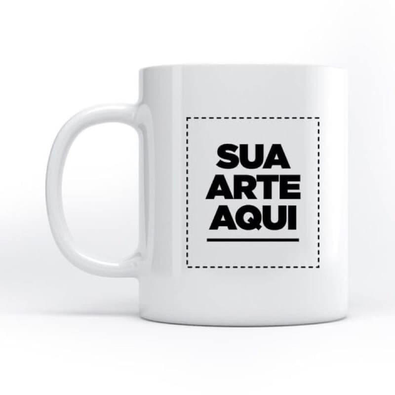 Caneca branca personalizada com sua ideia