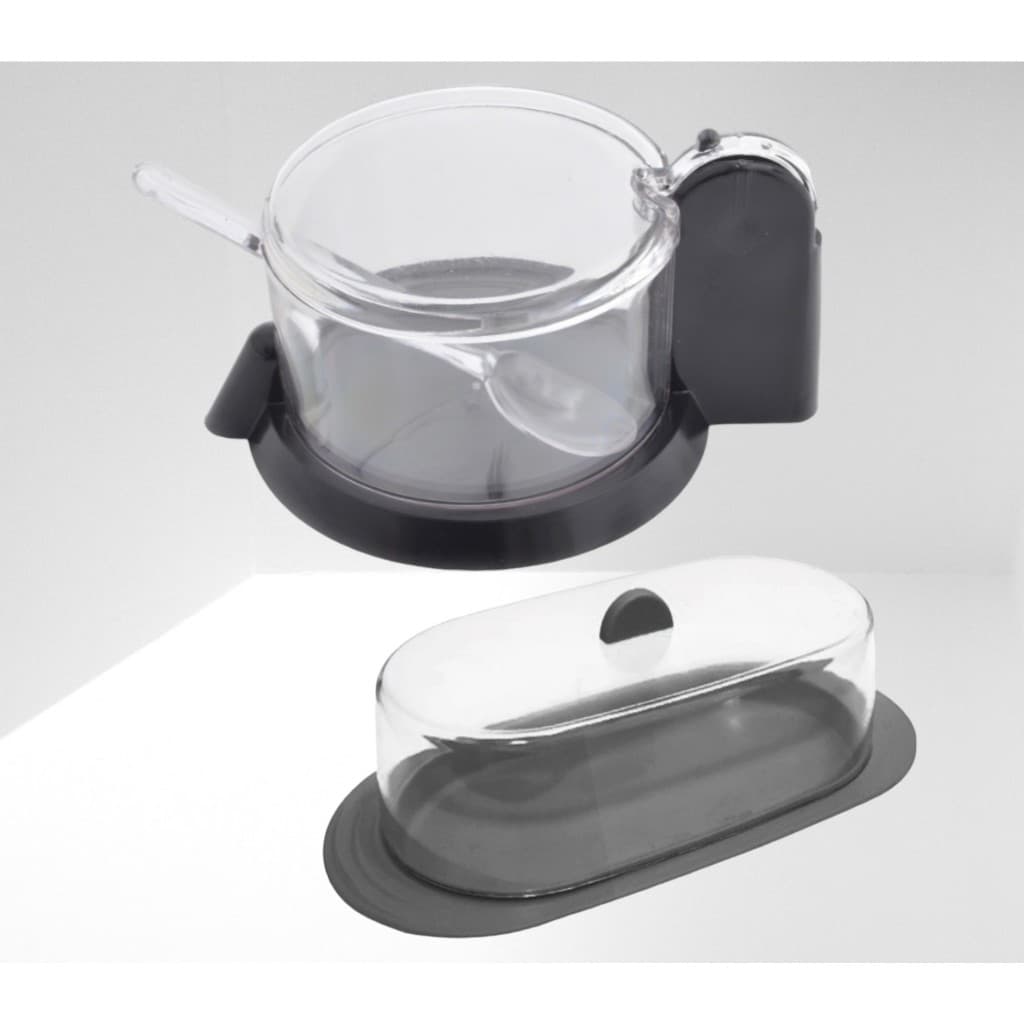 Kit Manteigueira com Espátula + Açucareiro com Colher Linha Cril