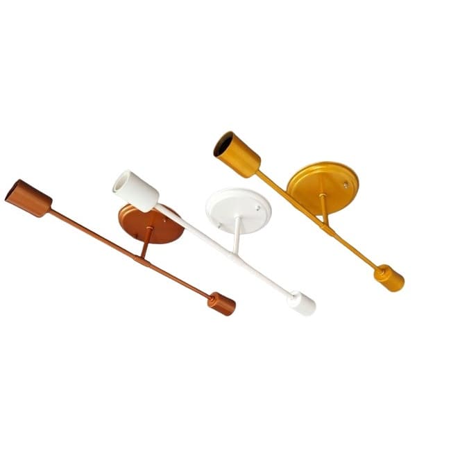 Lustre de Teto/ Luminária de parede - Tocha Dupla - Palfon/Arandela Moderno Clean Sputinik P/ 2 Lâmpadas.