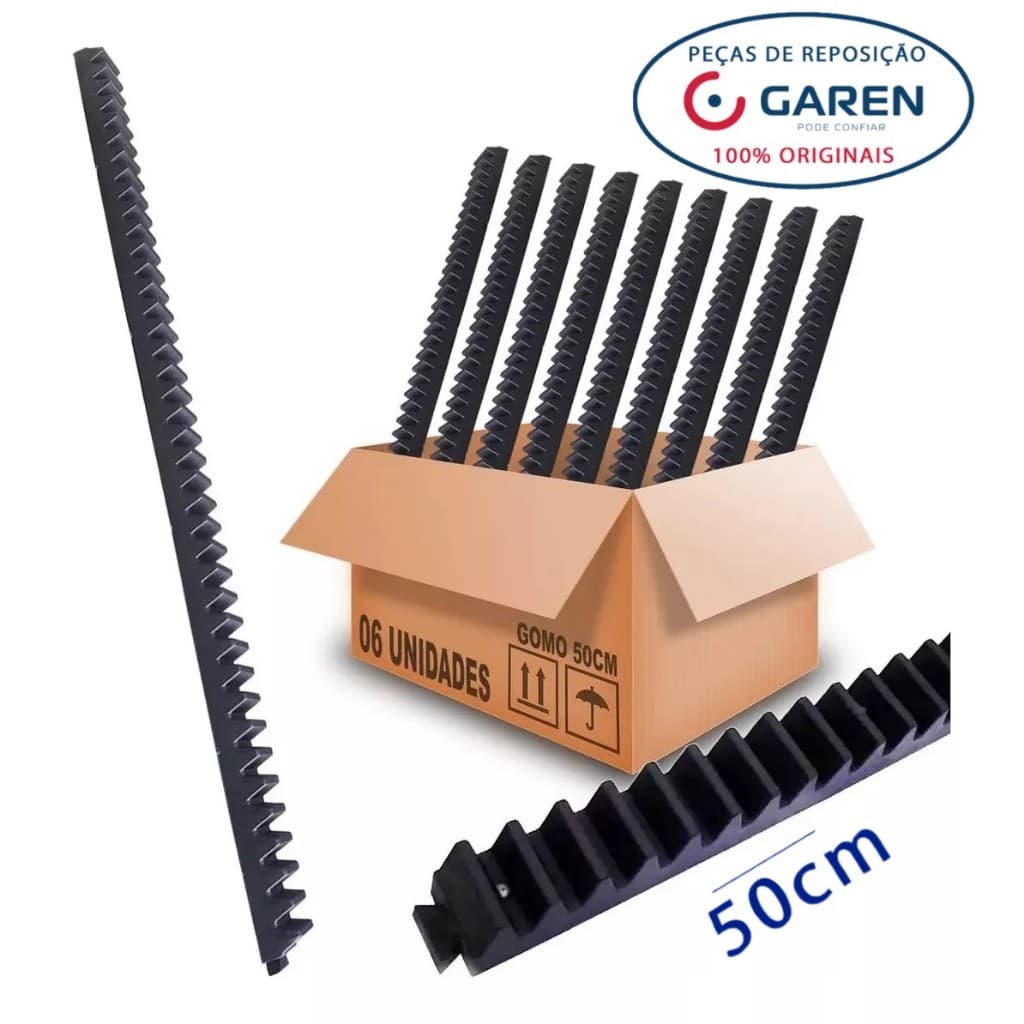 6pcs Gomo Cremalheira Nylon 50cm Seg Garen Unisystem Garcia