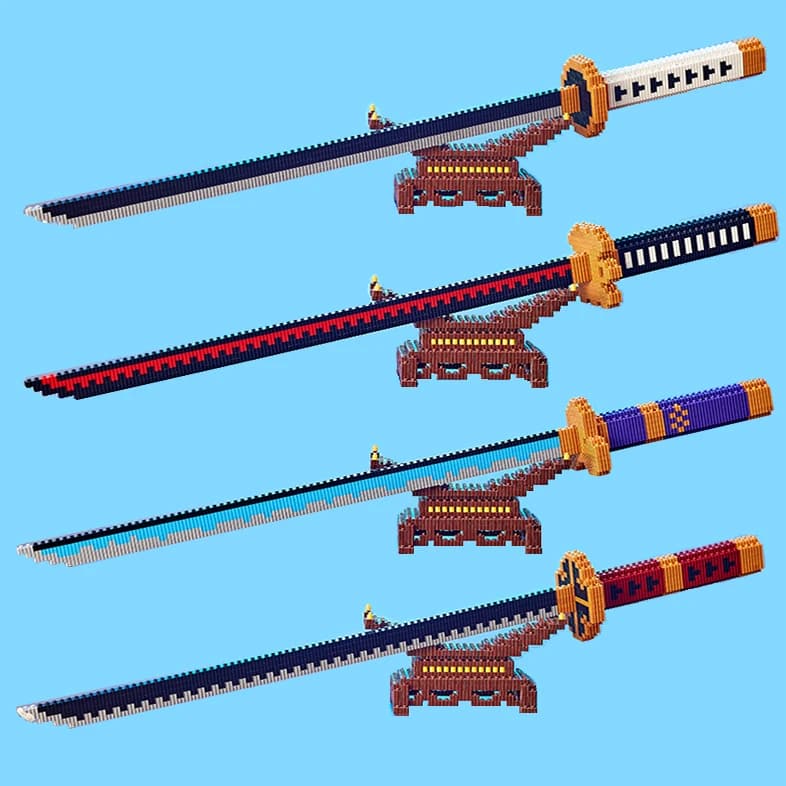 Katana Zoro - One Piece  - Bloco de Montar - Wado Ichimonji - Enma - Shusui