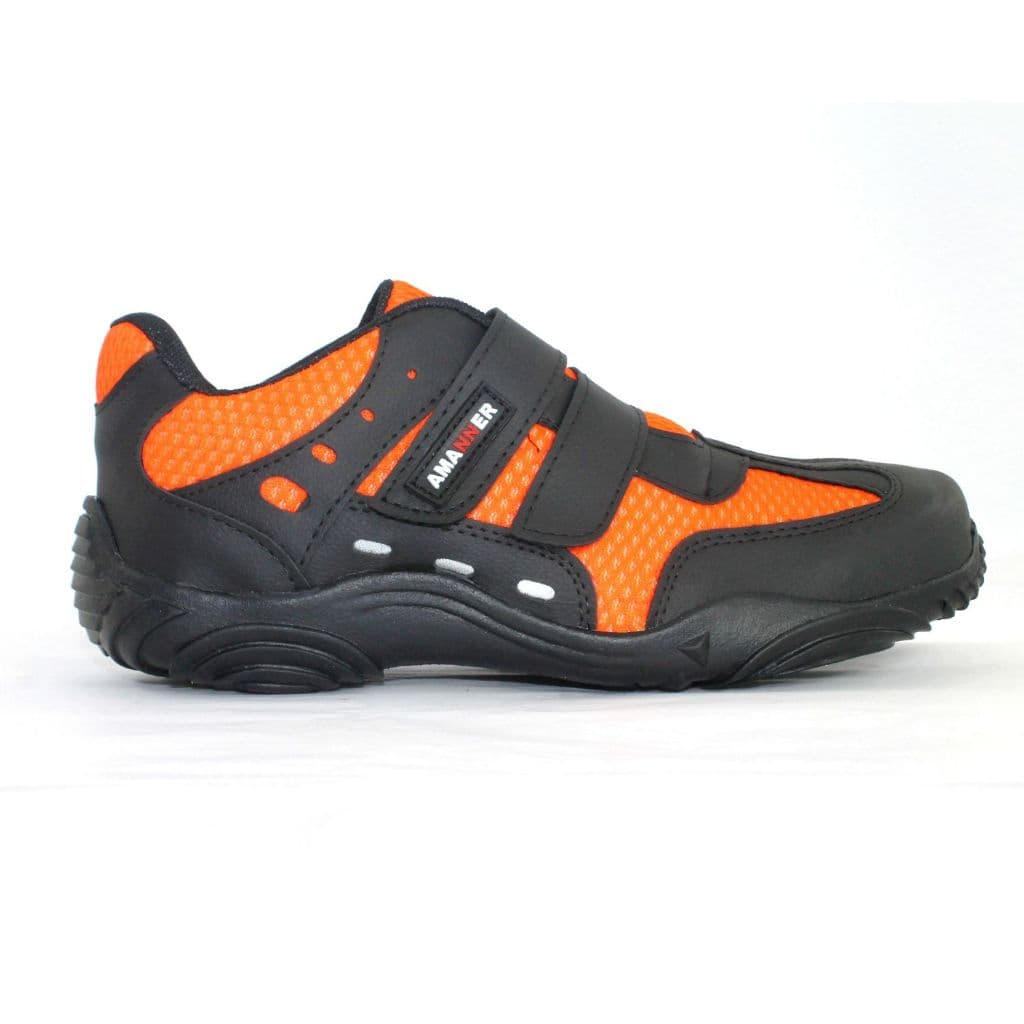 Sapato Para Cilcista Feminino e Masculino Tênis Sapatilha Esportiva para Ciclistas Preta e Laranja Confortável e Leve