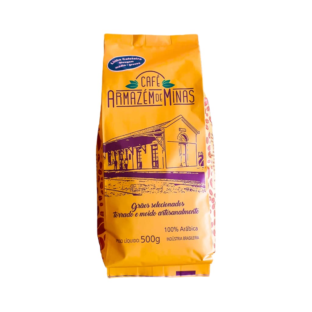 Café 100% Arábica Moído 500g Moagem Média Grossa Prensa Francesa Cafeteira Gourmet Minas
