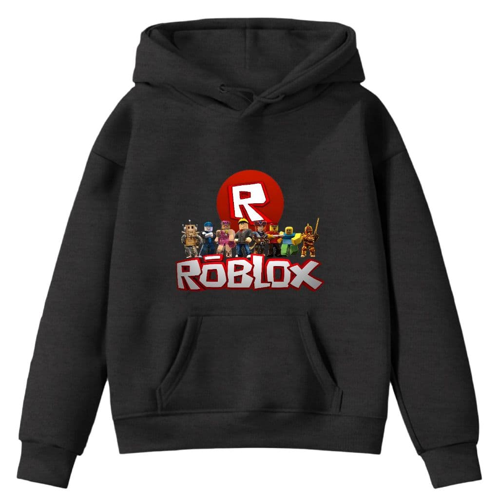 Moletom Infantil Menino Menina Battle Royale Jogo Roblox Equipe Diversão Bolso Canguru e Capuz