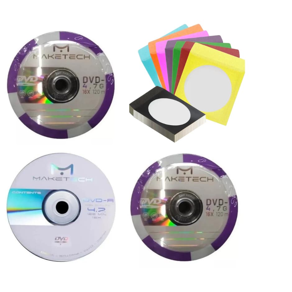 10 unidades de Mídia Virgem DVD-R 4.7gb 120min 16x - Maketech Grava Jogo