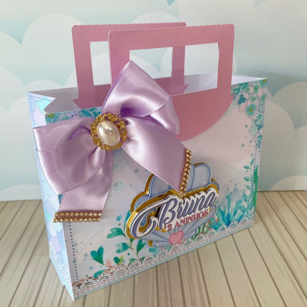 Sacolinha Personalizada G - Sereia 10 unidades