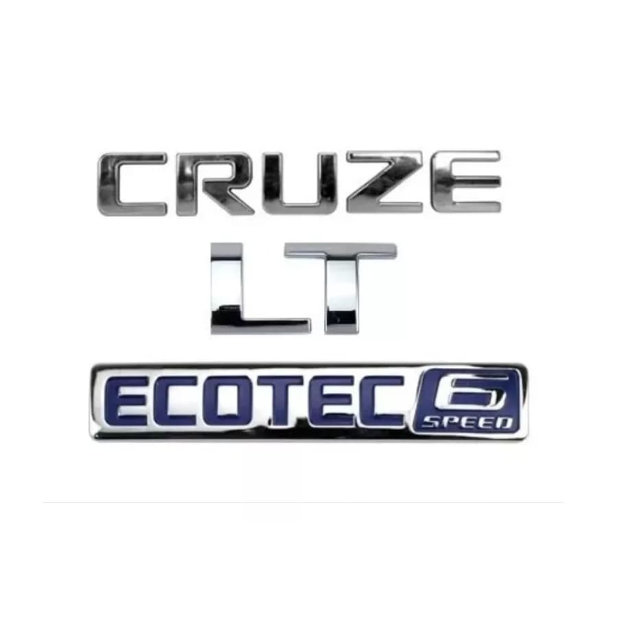 Kit Emblema Letreiro Cruze Lt Ecotec 6 Speed Chevrolet 3pçs