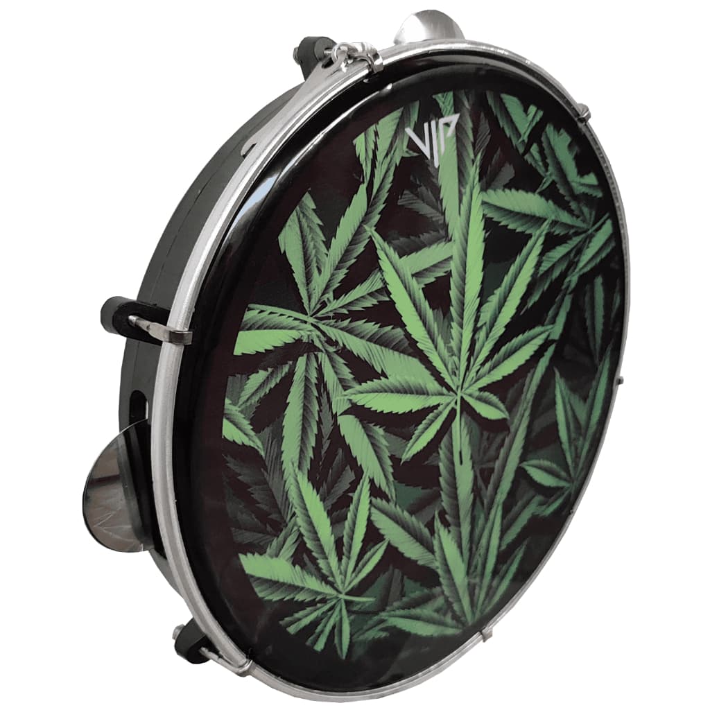 Pandeiro Profissional 10 Pele Leitosa Vip Cannabis