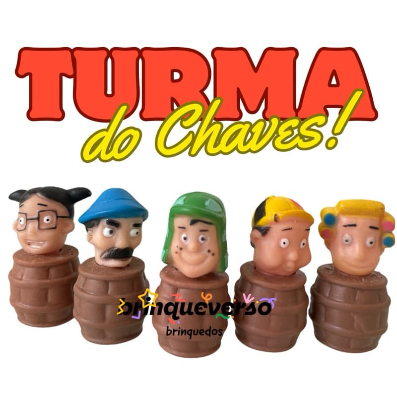 Coleção Especial Turma do Chaves. 5 Personagens sem Repetição. Decoração Chaves. Lembrancinhas de Festas Chaves.