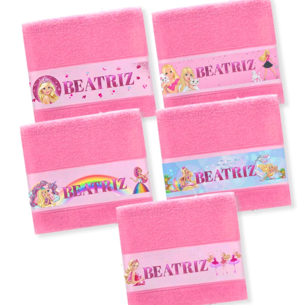 Kit 5 Toalhinha Escolar Infantil Menina Boca Personalizada Nome  Presente Lancheira Higiene