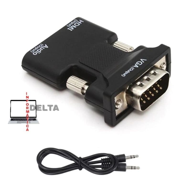 Conversor Adaptador HDMI para VGA com Cabo p2 de áudio