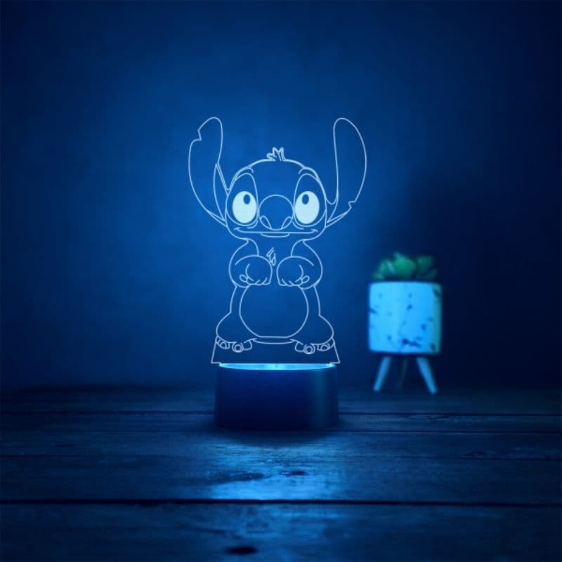Luminária Infantil Led Stitch Abajur Para Quarto e Sala Decoração Luz Noturna